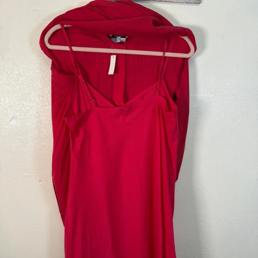 NWT Madewell Embroidered Donna Pleated Mini Dress Watermelon sz medium Pockets - Picture 10 of 16